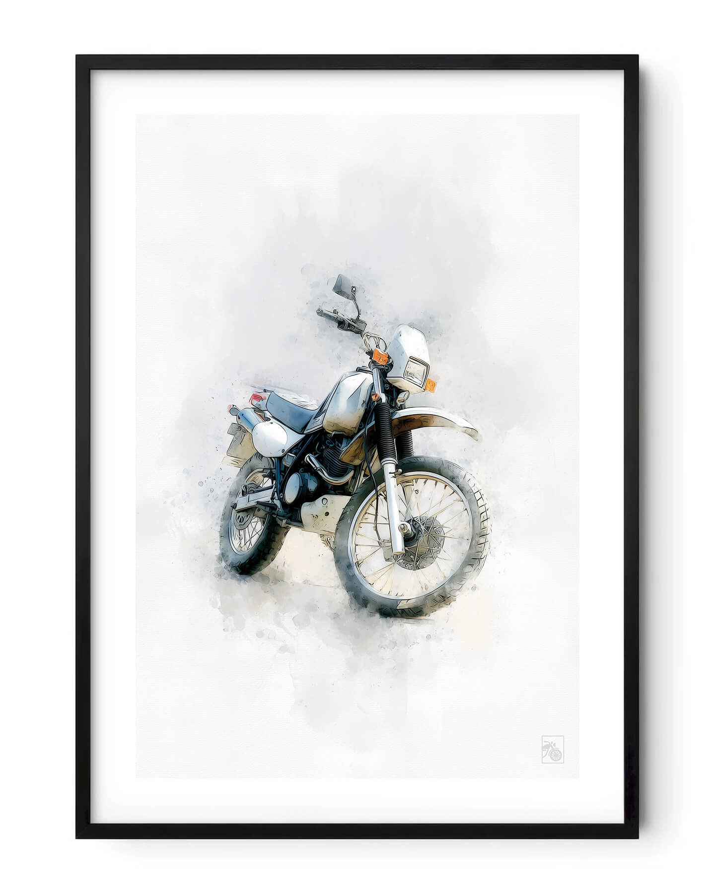Affiche moto Honda Africa Twin XRV750 aquarelle fond minimaliste