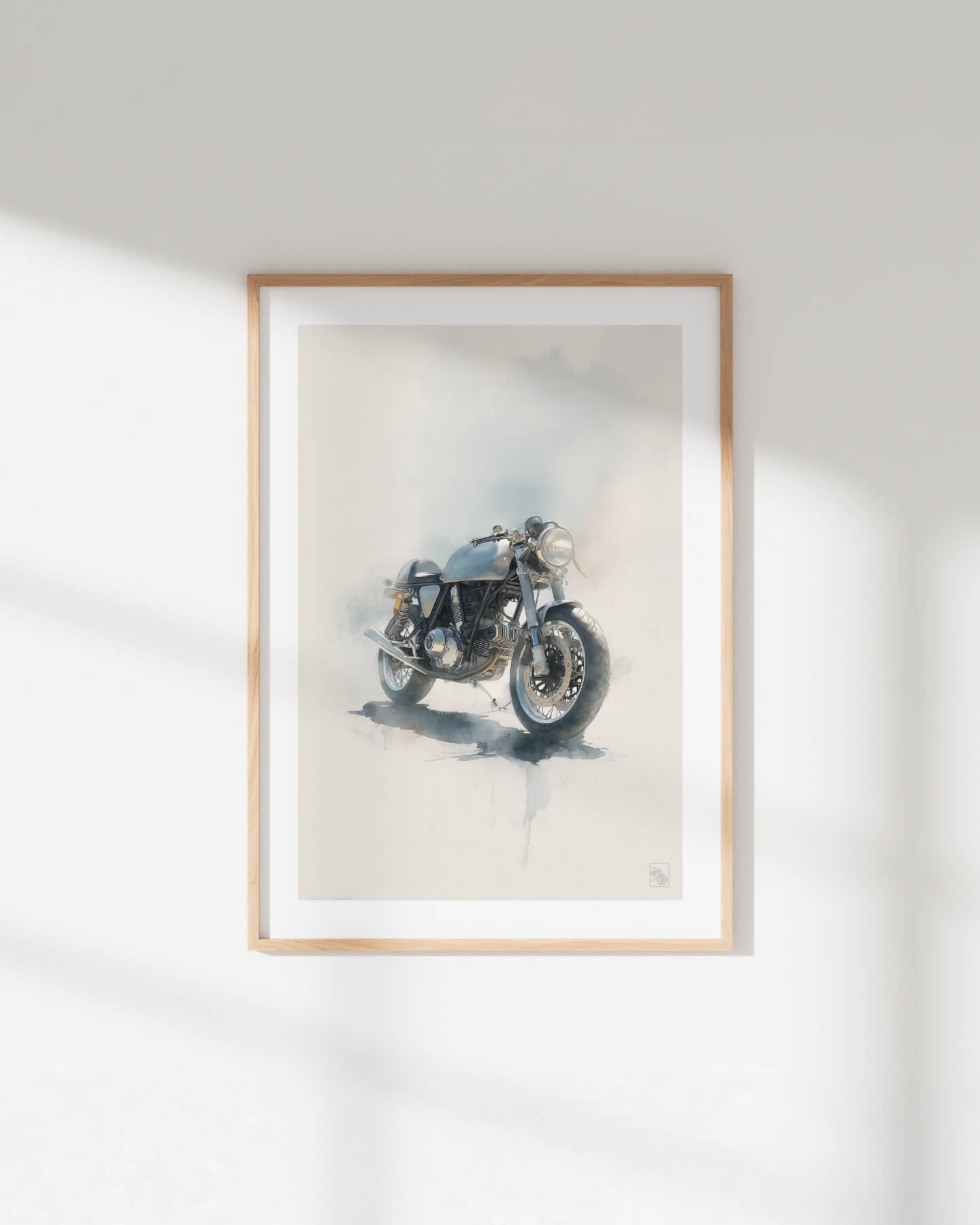Affiche moto Ducati Sport Classic aquarelle fond minimaliste