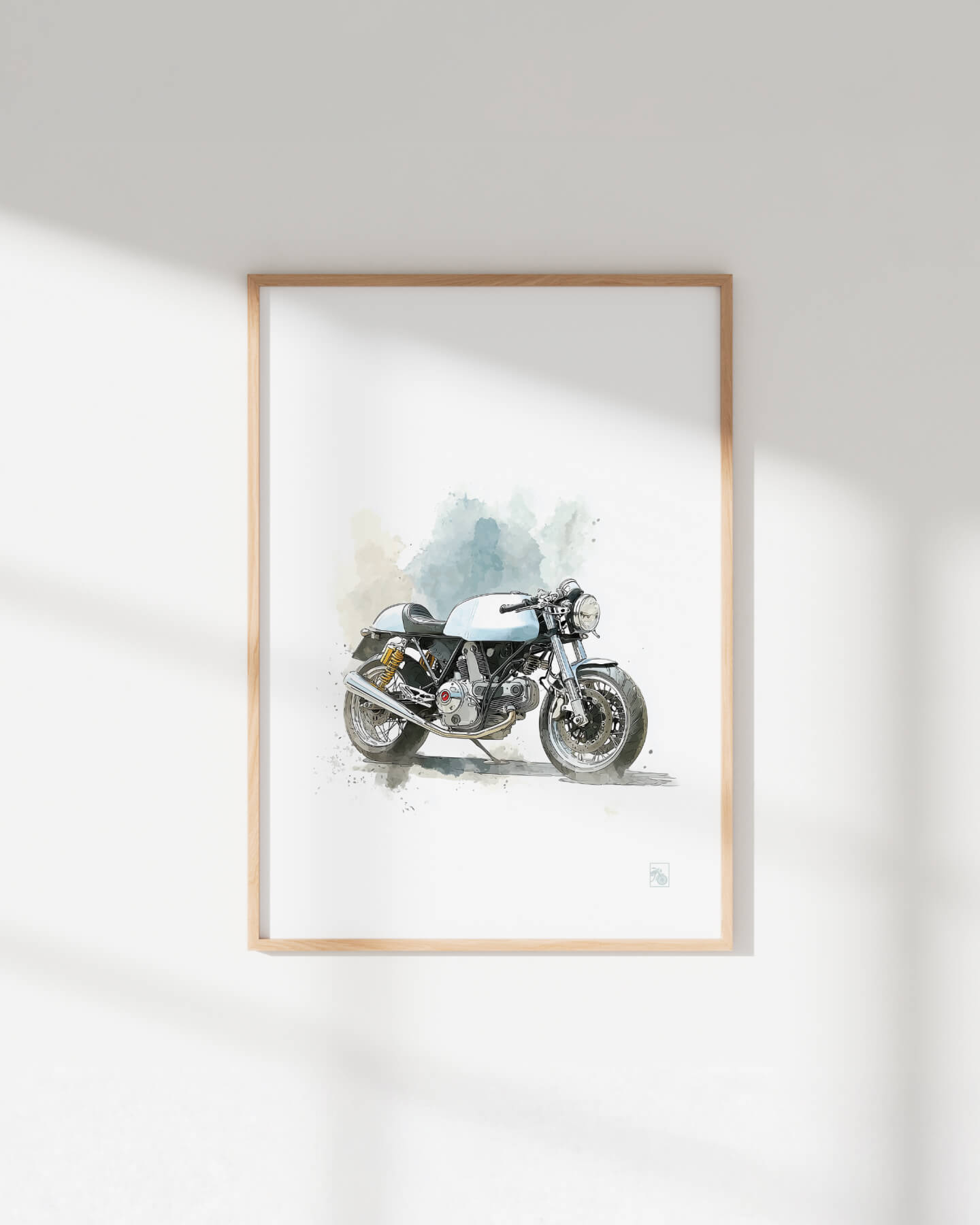 Affiche moto Ducati Sport Classic aquarelle fond blanc