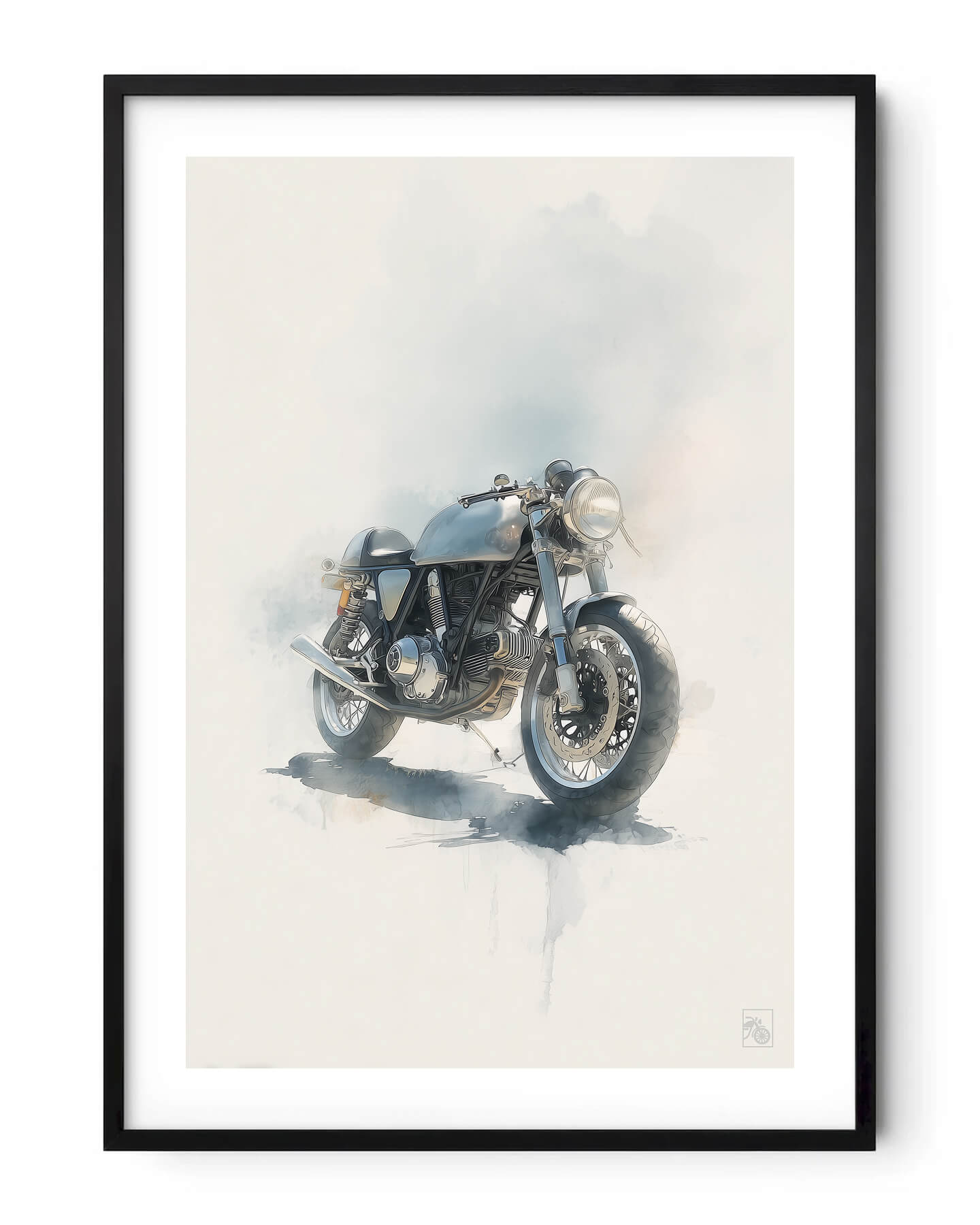 Affiche moto Ducati Sport Classic aquarelle fond minimaliste