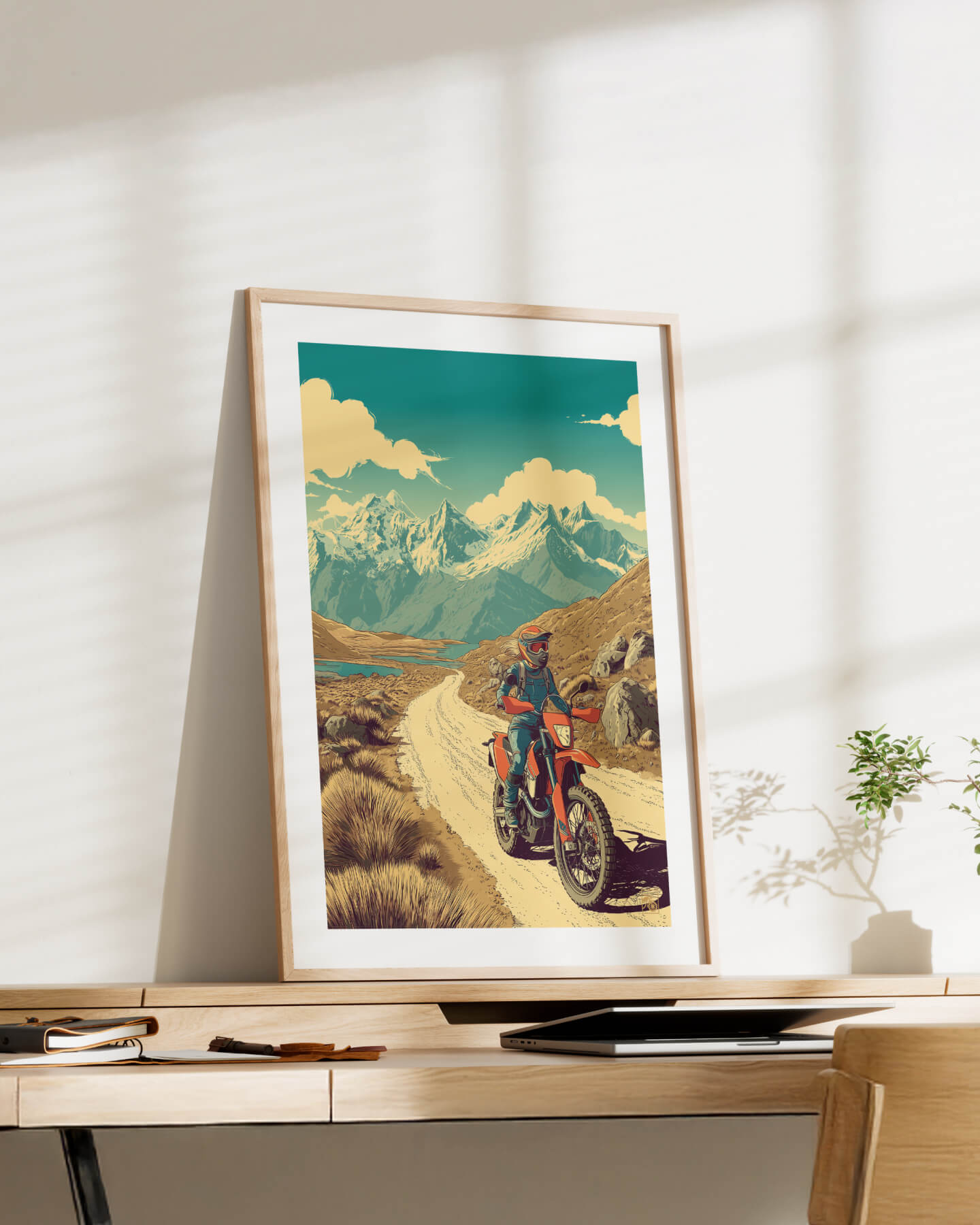 Affiche moto KTM 690 Enduro R rétro Carretera Austral Chili Front