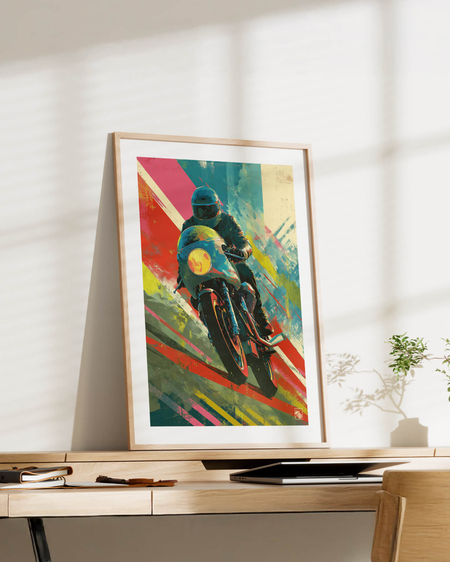 Affiche moto Moto Guzzi Le Mans graffiti street art dragstrip