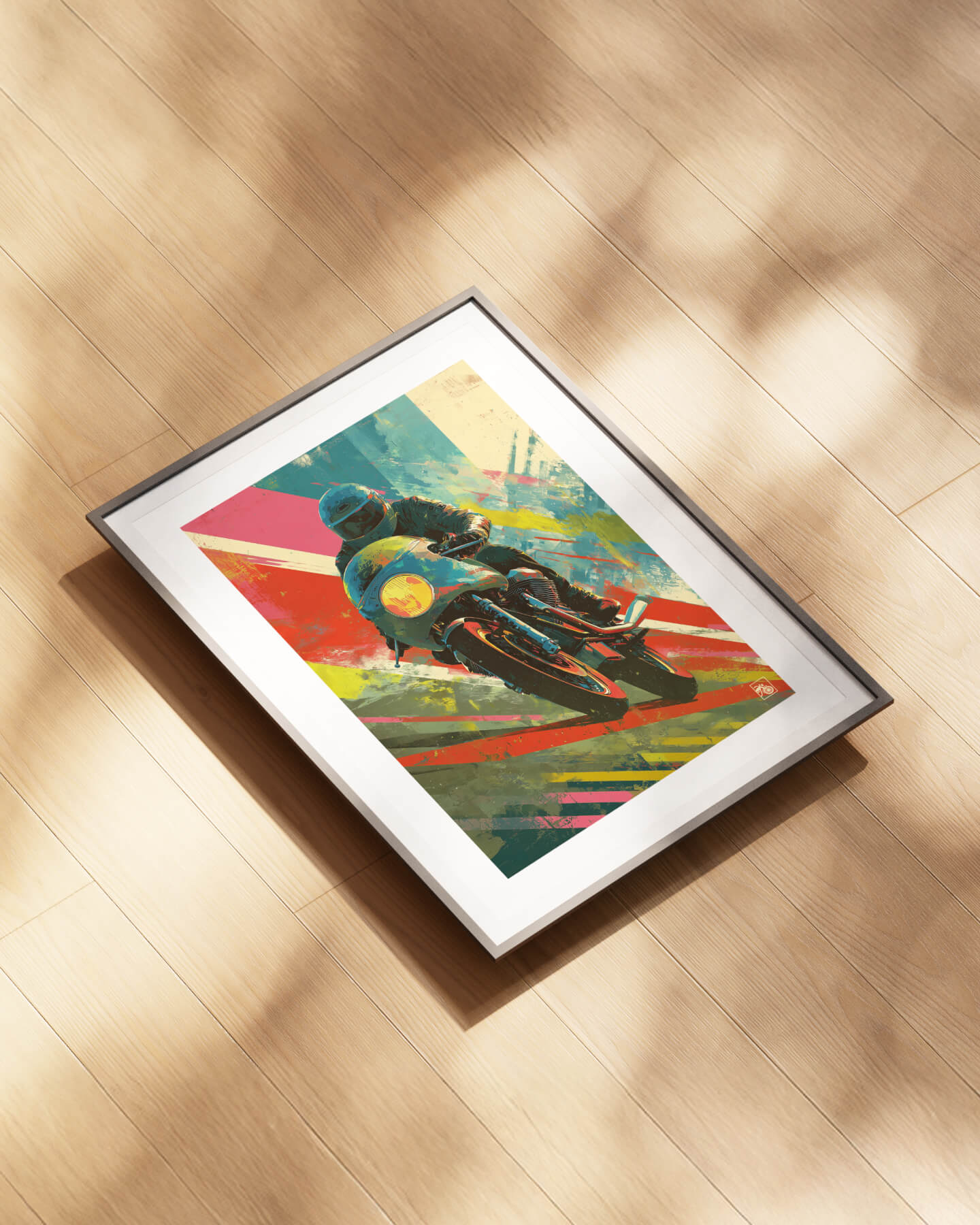 Affiche moto Moto Guzzi Le Mans graffiti street art dragstrip