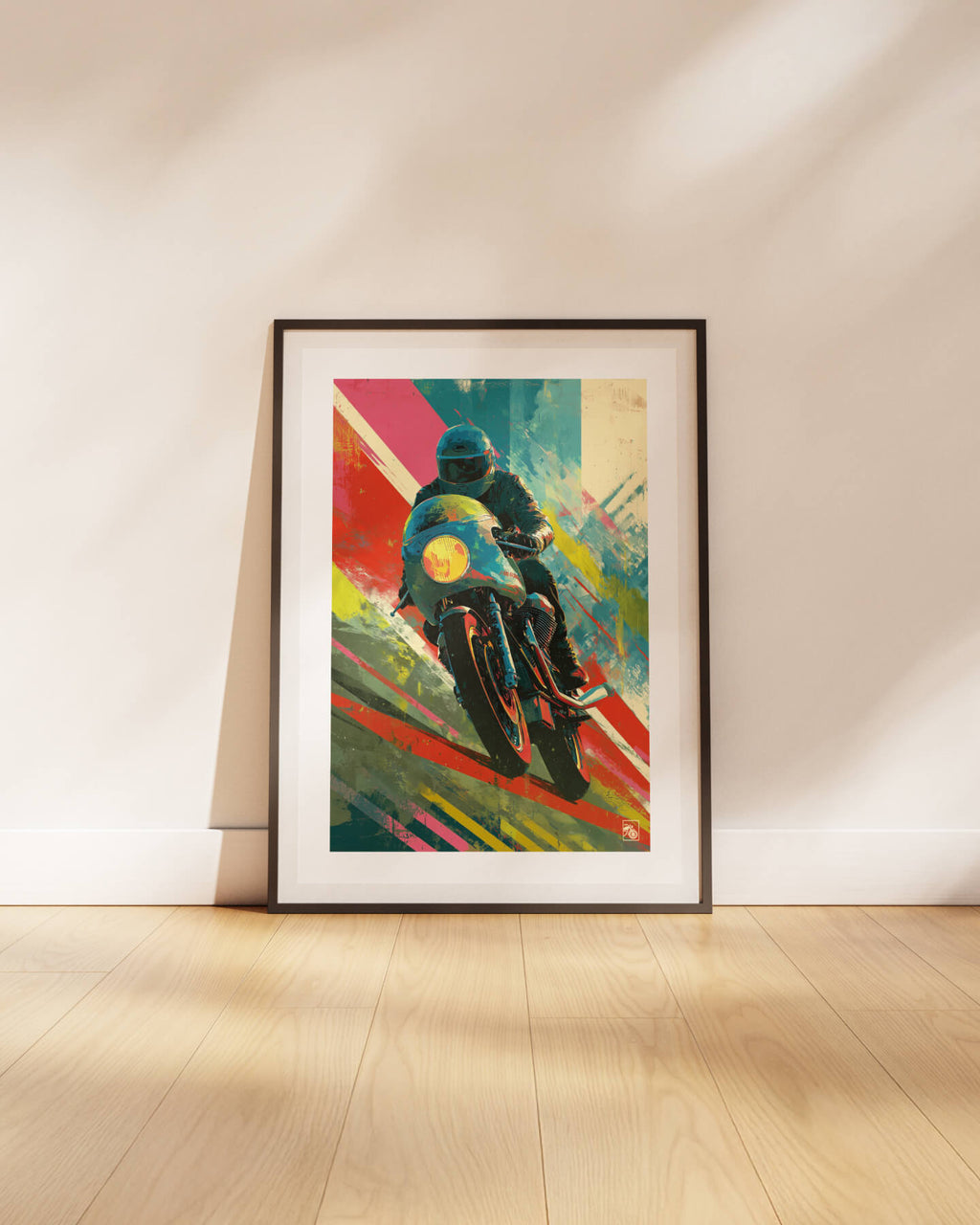 Affiche moto Moto Guzzi Le Mans graffiti street art dragstrip