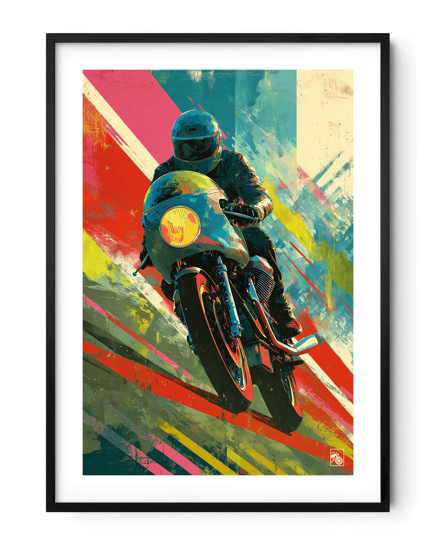 Affiche moto Moto Guzzi Le Mans graffiti street art dragstrip