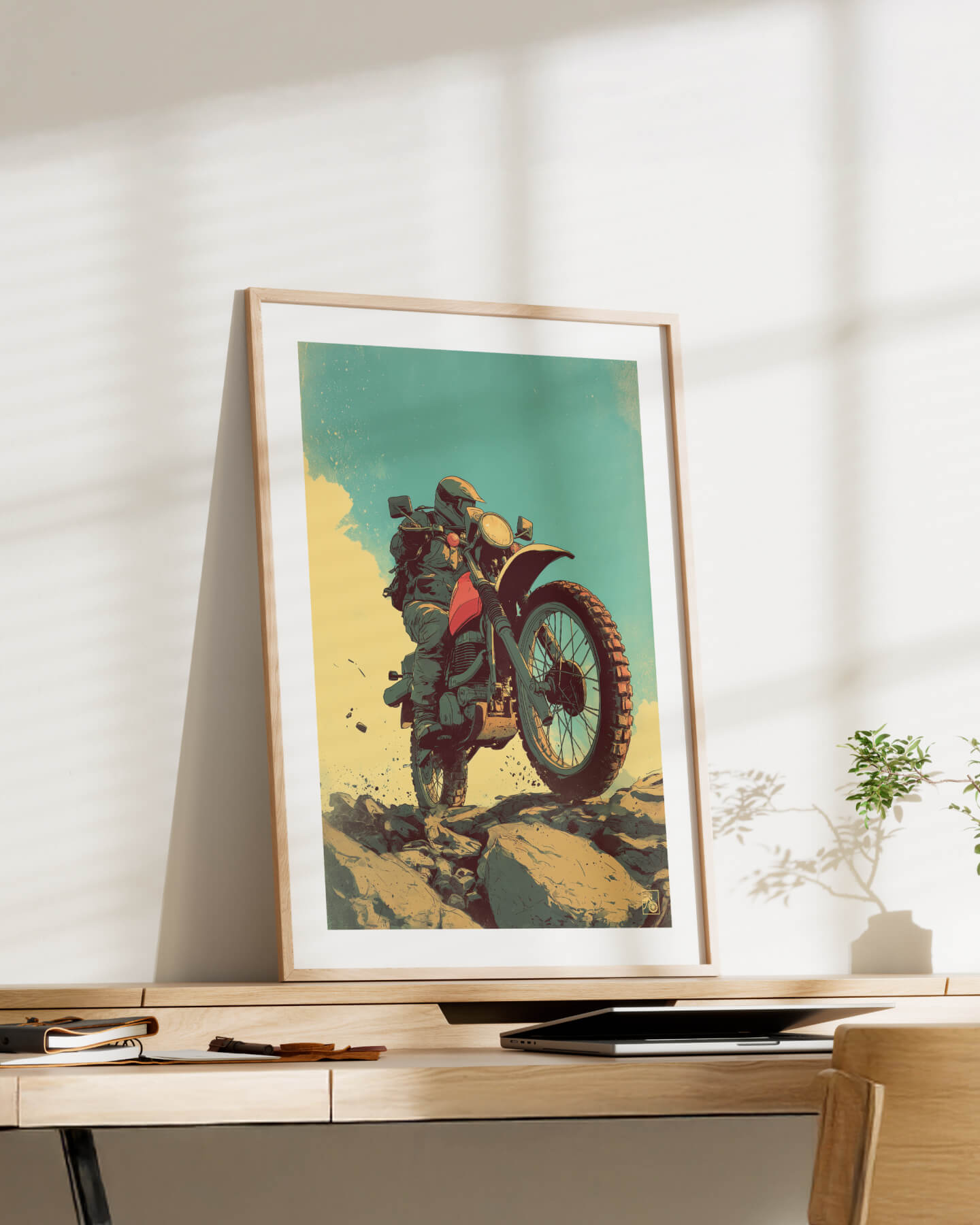 Affiche moto Yamaha XT500 affiche vintage carrière abandonnée