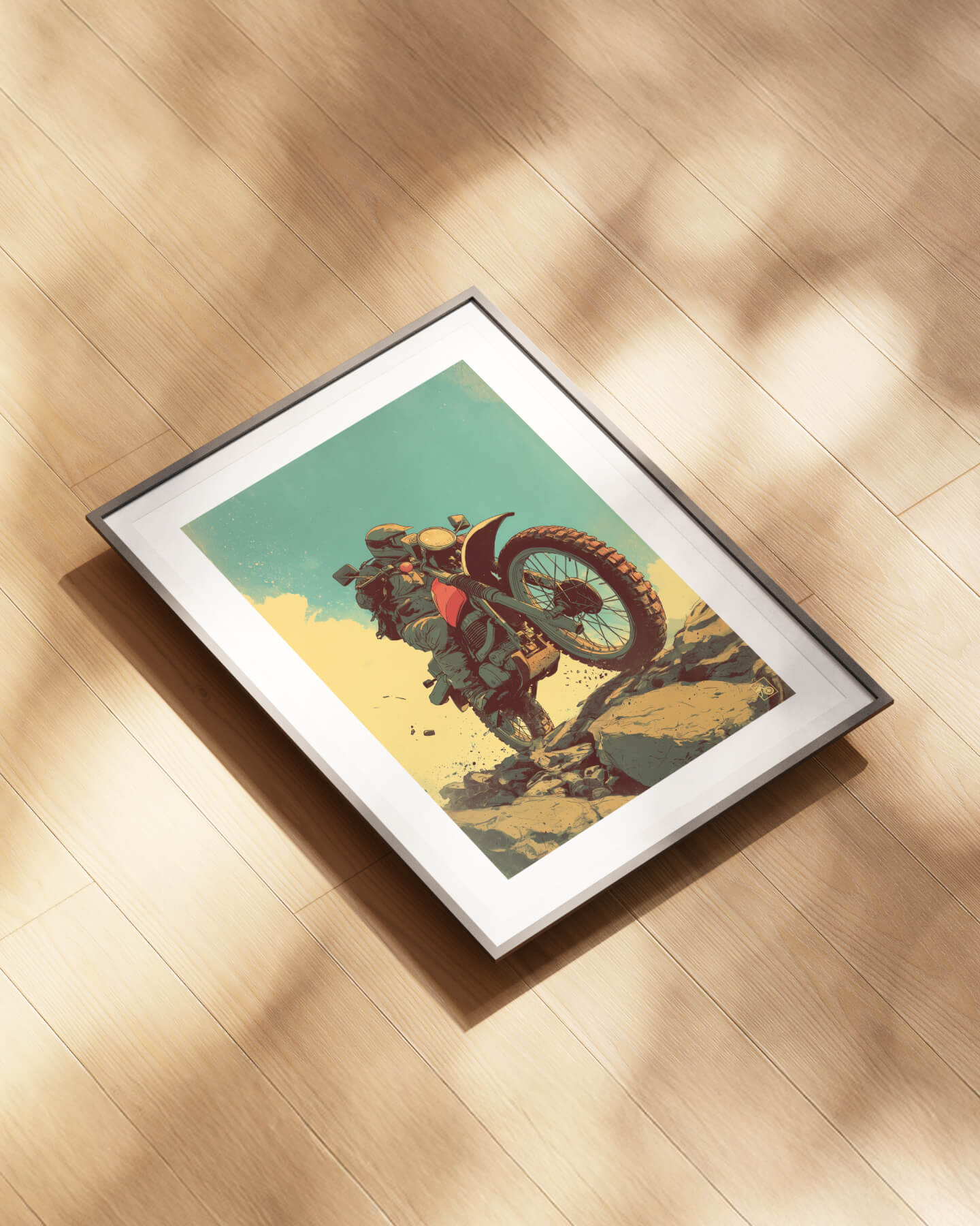 Affiche moto Yamaha XT500 affiche vintage carrière abandonnée