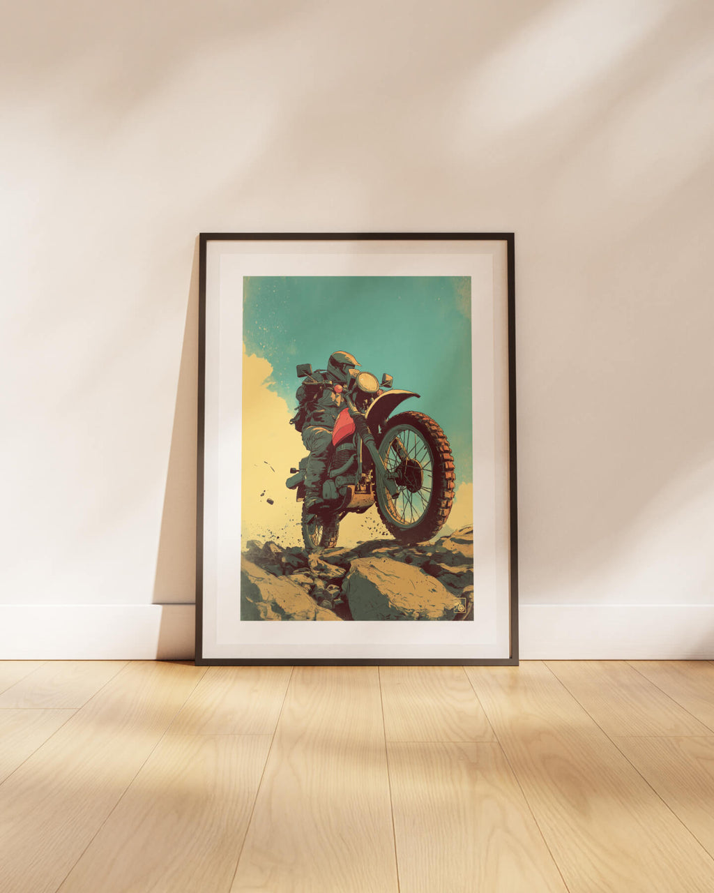 Affiche moto Yamaha XT500 affiche vintage carrière abandonnée
