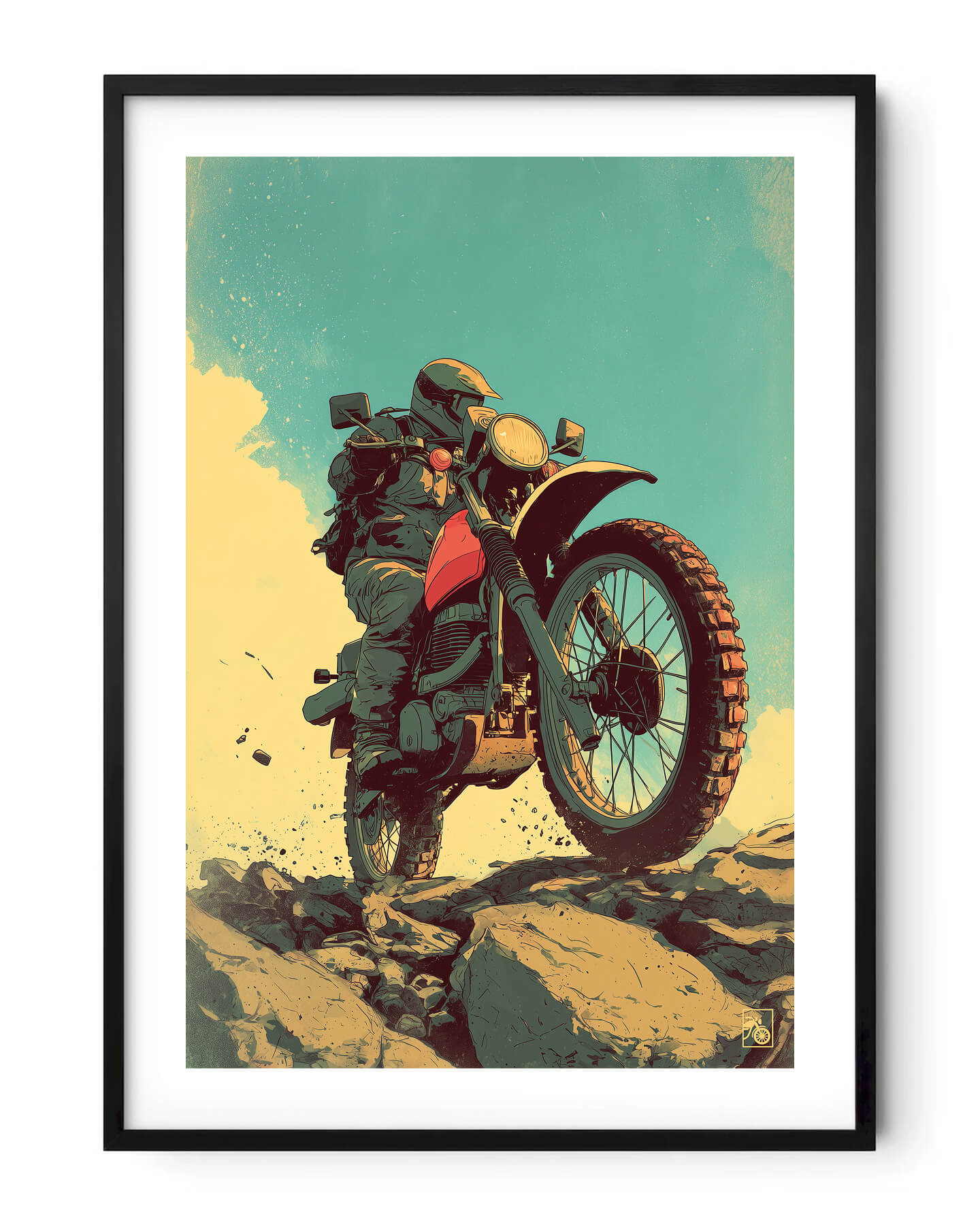 Affiche moto Yamaha XT500 affiche vintage carrière abandonnée